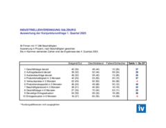 IV-Salzburg - Auswertung der Konjunkturumfrage 1. Quartal 2025