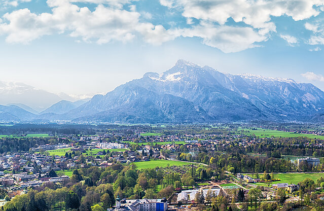 Panoramablick über das Salzburger Land von der Festung Hohensalzburg